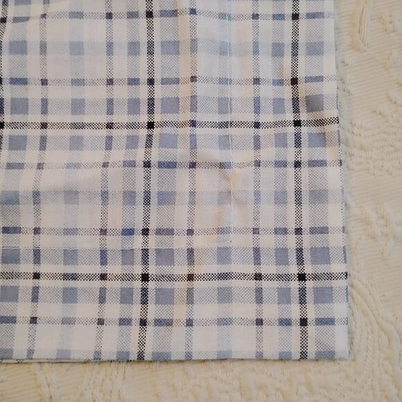Laura Ashley Cassidy Pillow Shams Euro Blue Check Plaid Pair Set of 2 - Picture 3 of 5